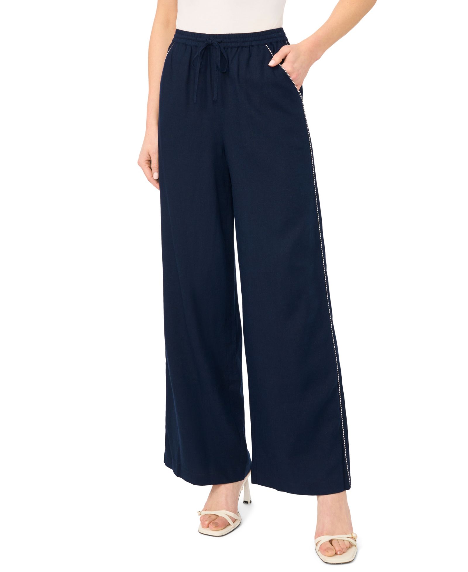 CeCe Women's Pull-On Tie-Waist Pants