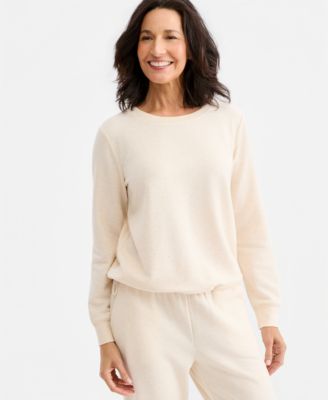 Style & Co Women's LuxLounge Fleece Crewneck Sweatshirt, Macy's Exclusive