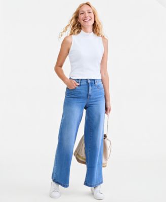 Style & Co Petite джинсы с высокой талией Beech Wash