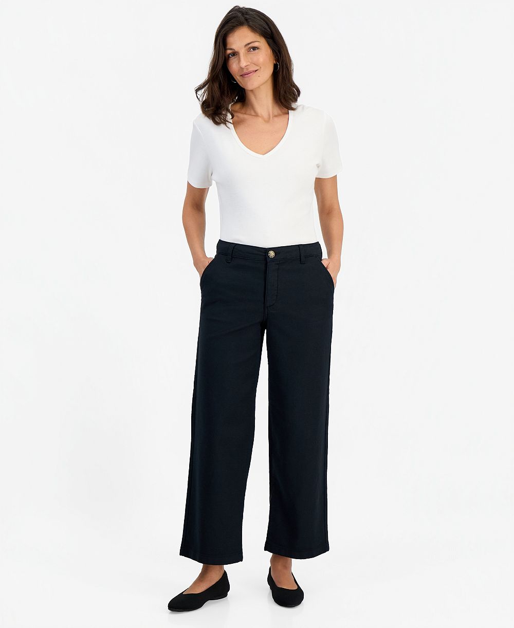 Style & Co Women's High Stretch High-Rise Wide-Leg Pants, Macy's Exclusive