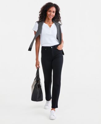 Style & Co Women's High-Rise Straight-Leg Ponte Pants, Macy's Exclusive