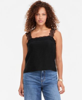 On 34th Women's Crinkle Satin Lace-Trim Tank, Macy's Exclusive