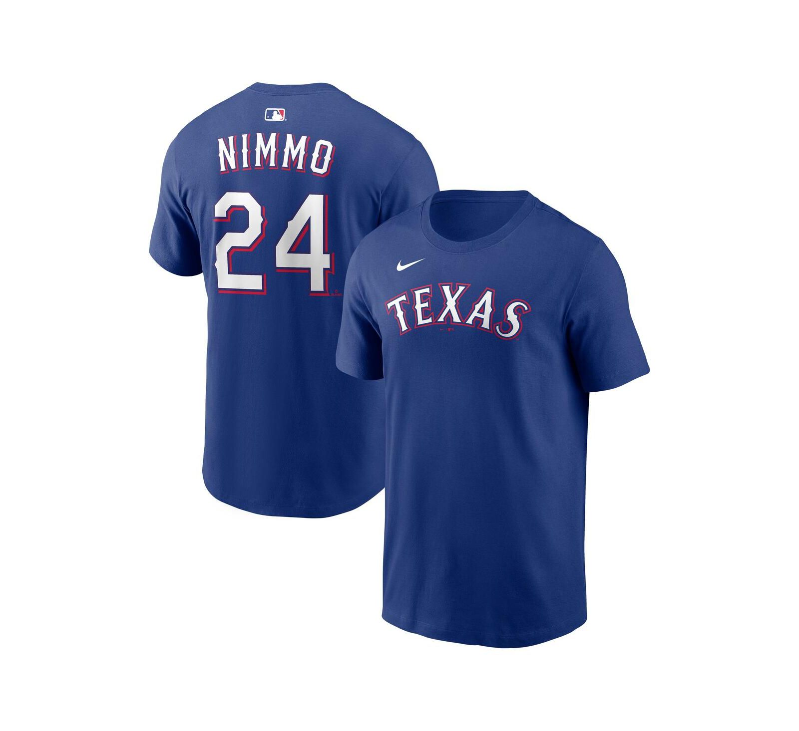 Nike Men's Brandon Nimmo Royal Texas Rangers Home Name & Number T-Shirt