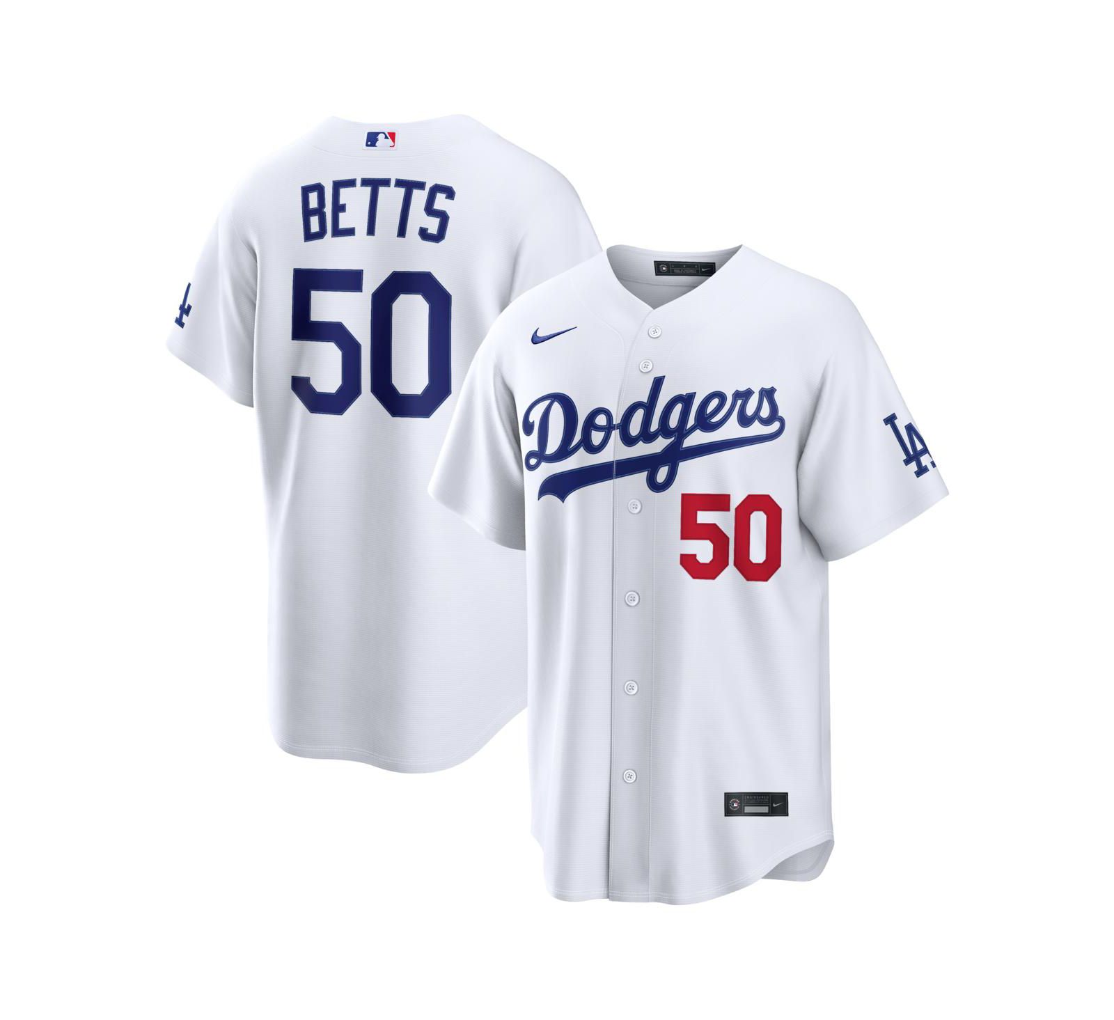 Мужская джерси Nike Mookie Betts White Los Angeles Dodgers Home Stadium