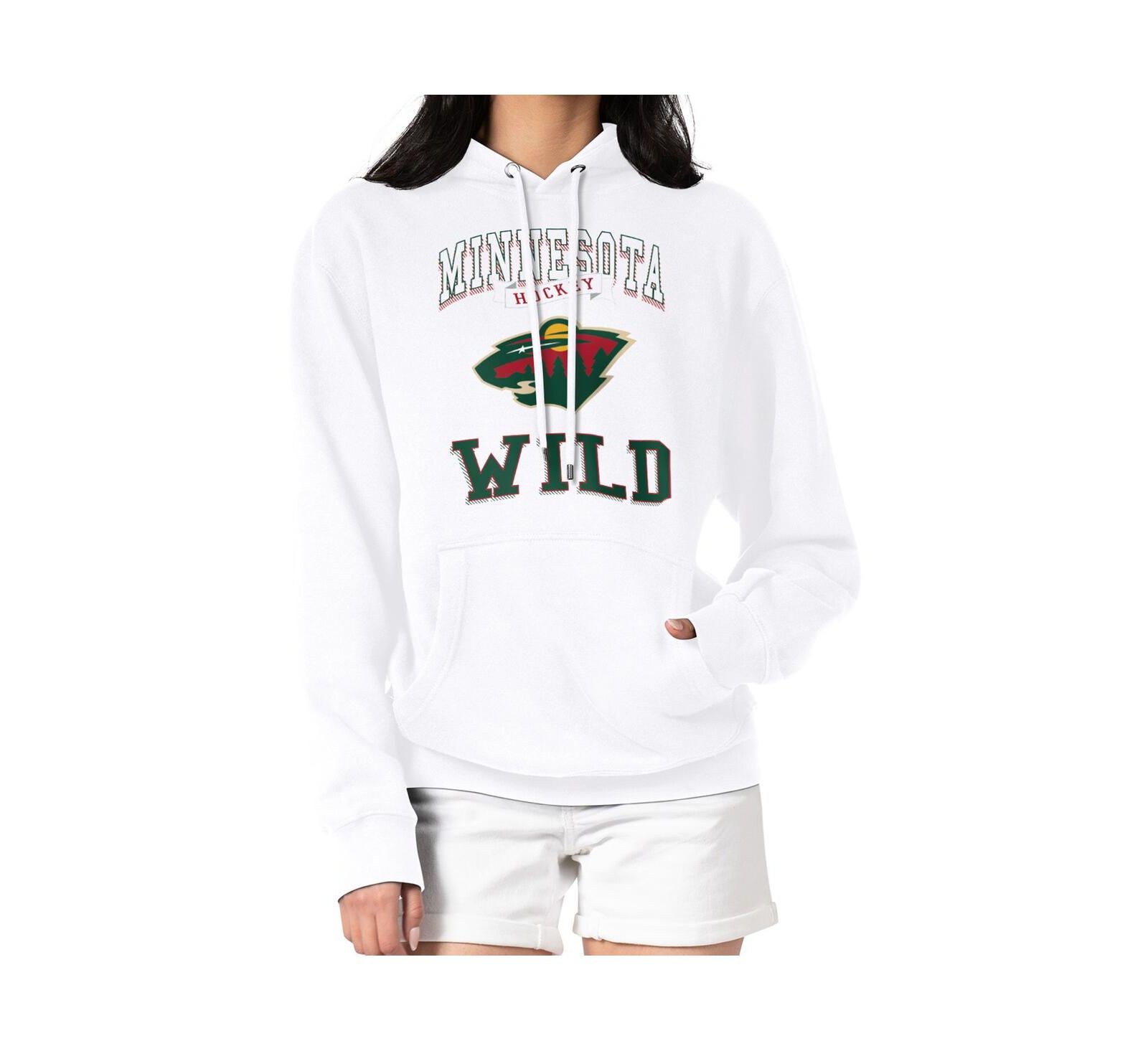 Женская толстовка G-III 4Her by Carl Banks White Minnesota Wild Team Logo Tri-Blend Fleece Pullover Hoodie