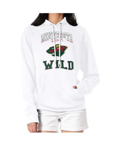 G-III 4Her by Carl Banks Women's White Minnesota Wild Team Logo Tri-Blend Fleece Pullover Hoodie