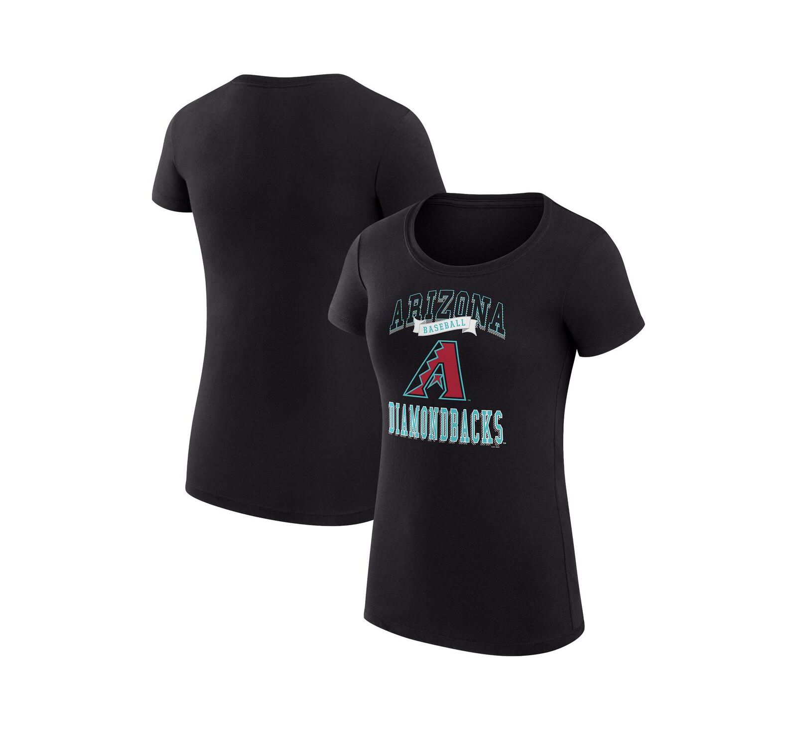 G-III 4Her by Carl Banks Women's Black Arizona Diamondbacks Super-Slim Fit Lightweight Team Logo Graphic T-Shirt