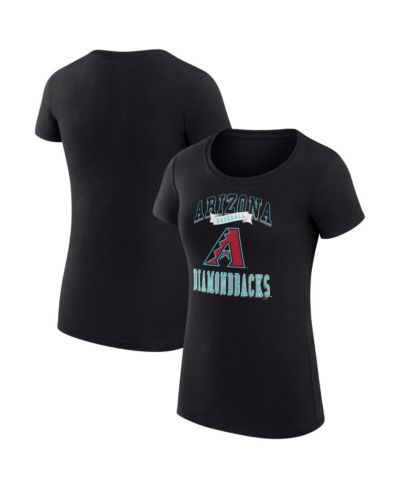 G-III 4Her by Carl Banks Women's Black Arizona Diamondbacks Super-Slim Fit Lightweight Team Logo Graphic T-Shirt
