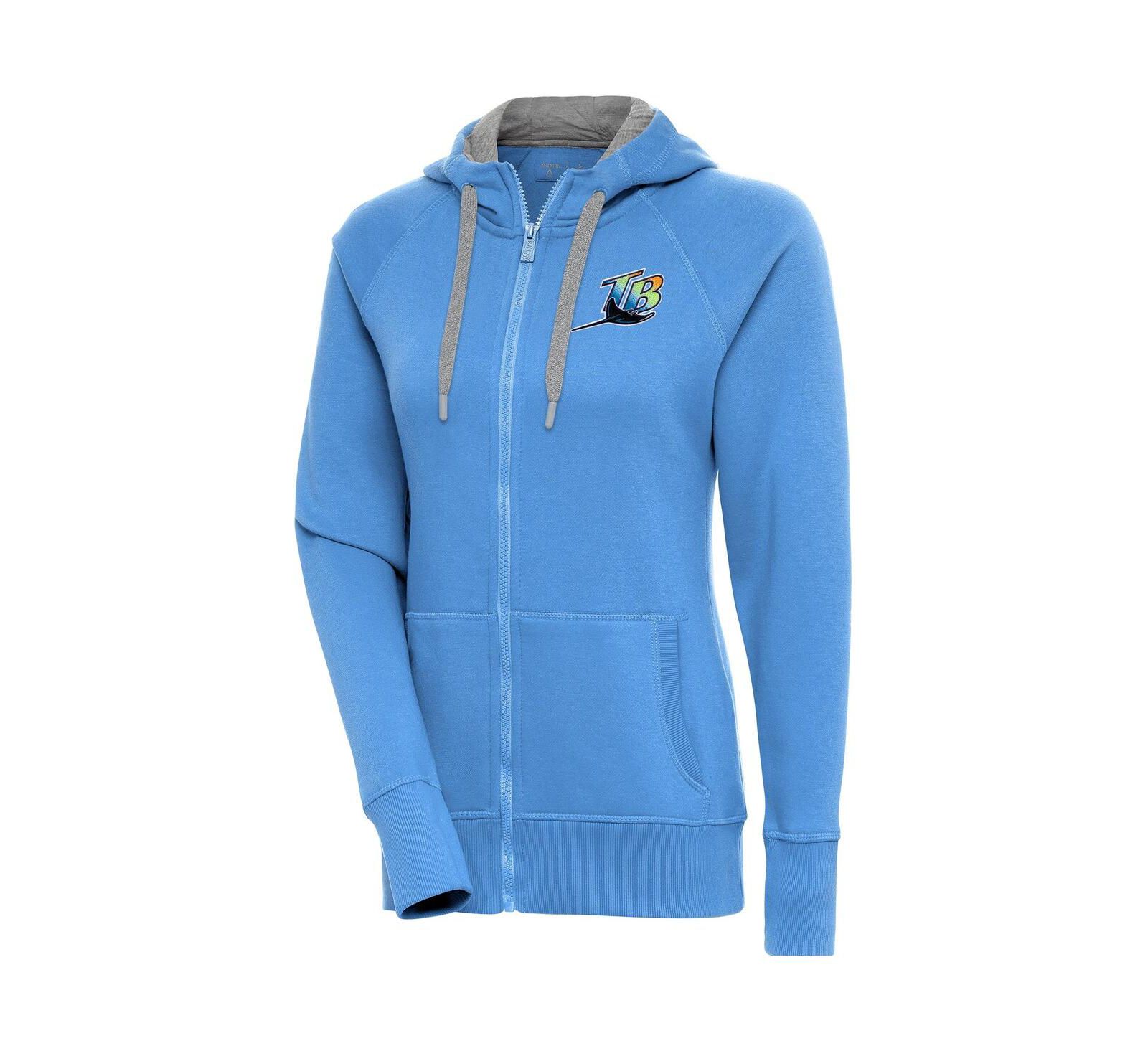 Женское худи Antigua Tampa Bay Rays Cooperstown Victory Full-Zip Powder Blue