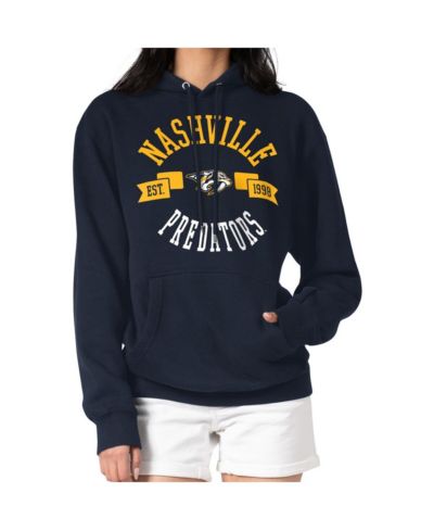 G-III 4Her by Carl Banks Women's Navy Nashville Predators City Graphic Fleece Pullover Hoodie