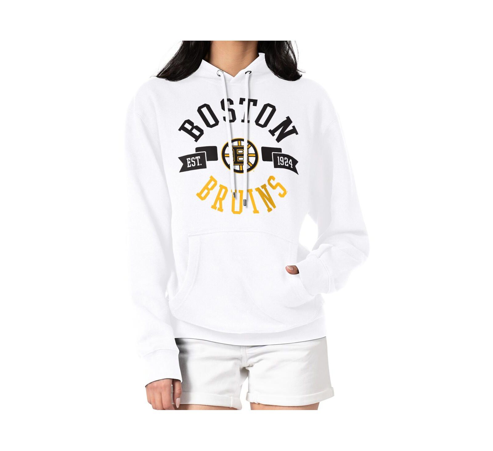 Женское худи G-III 4Her by Carl Banks White Boston Bruins City Graphic Fleece Pullover