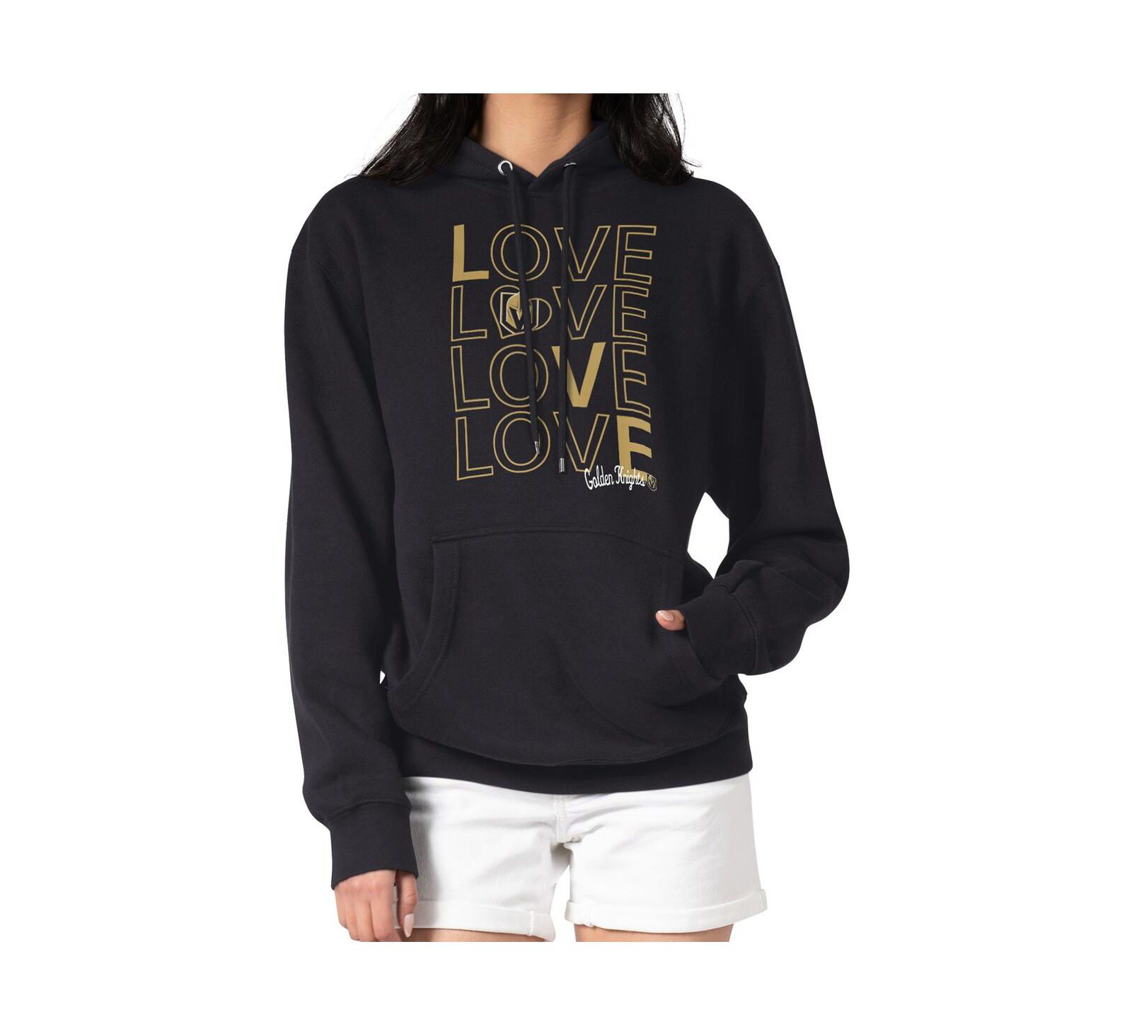 Женское худи G-III 4Her by Carl Banks Black Vegas Golden Knights Hockey Love Fleece Pullover