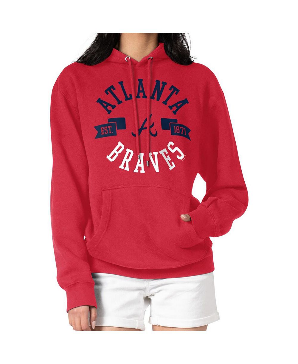 Женское худи G-III 4Her by Carl Banks Red Atlanta Braves City Graphic Pullover