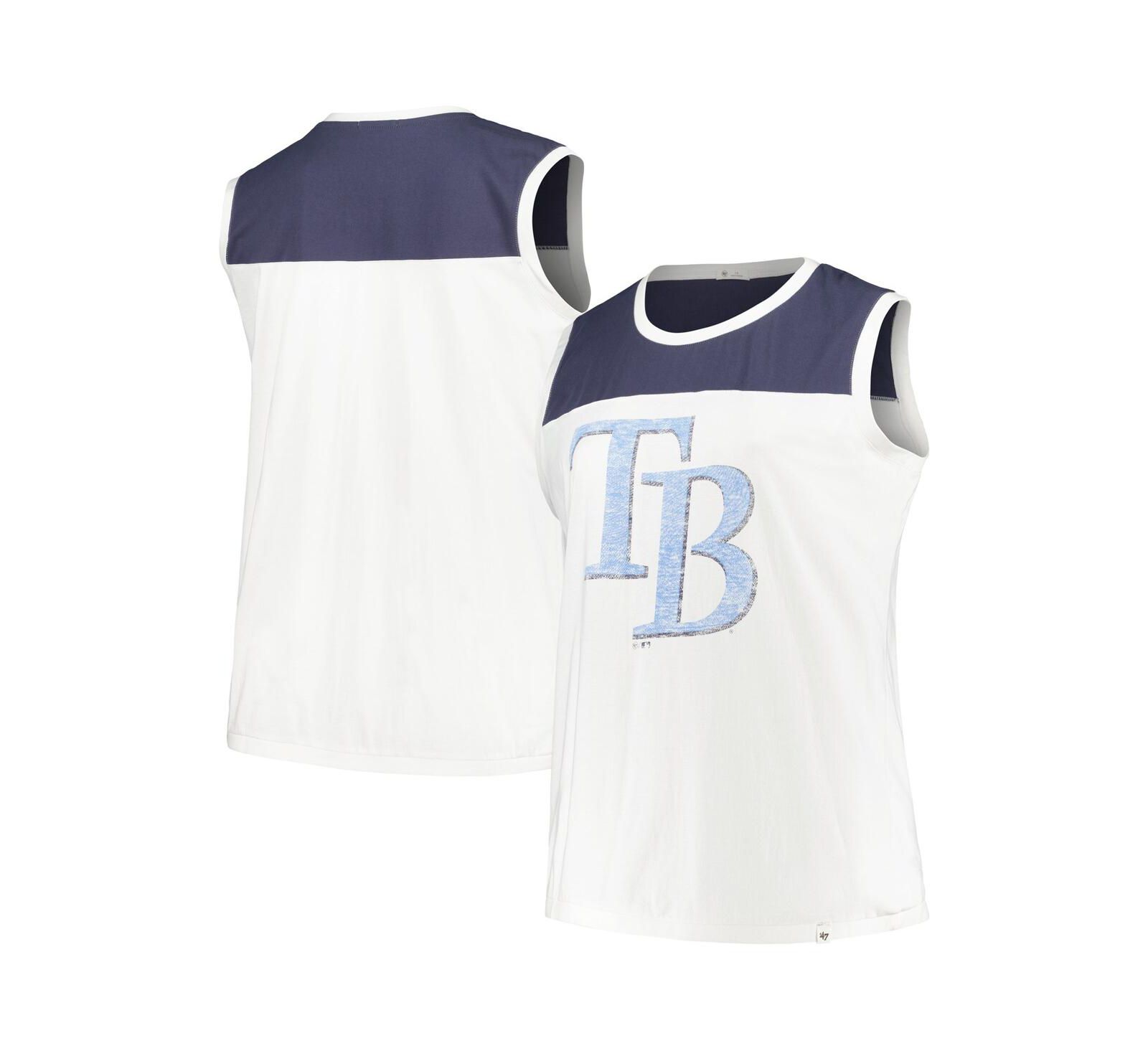 '47 Brand Женский топ Muscle Tank White/Navy Plus Size