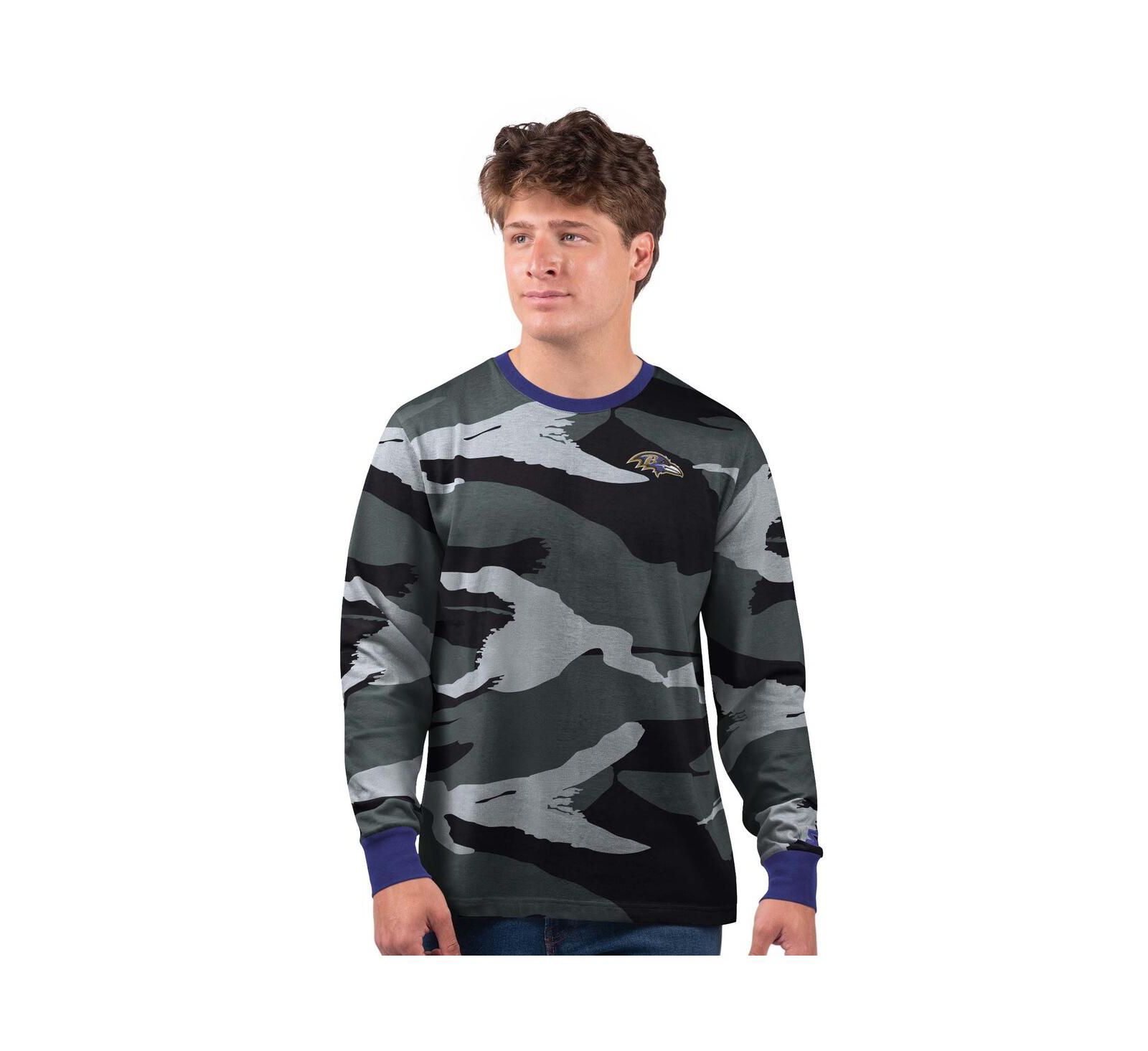 Мужская футболка Starter Gray Baltimore Ravens Long Sleeve