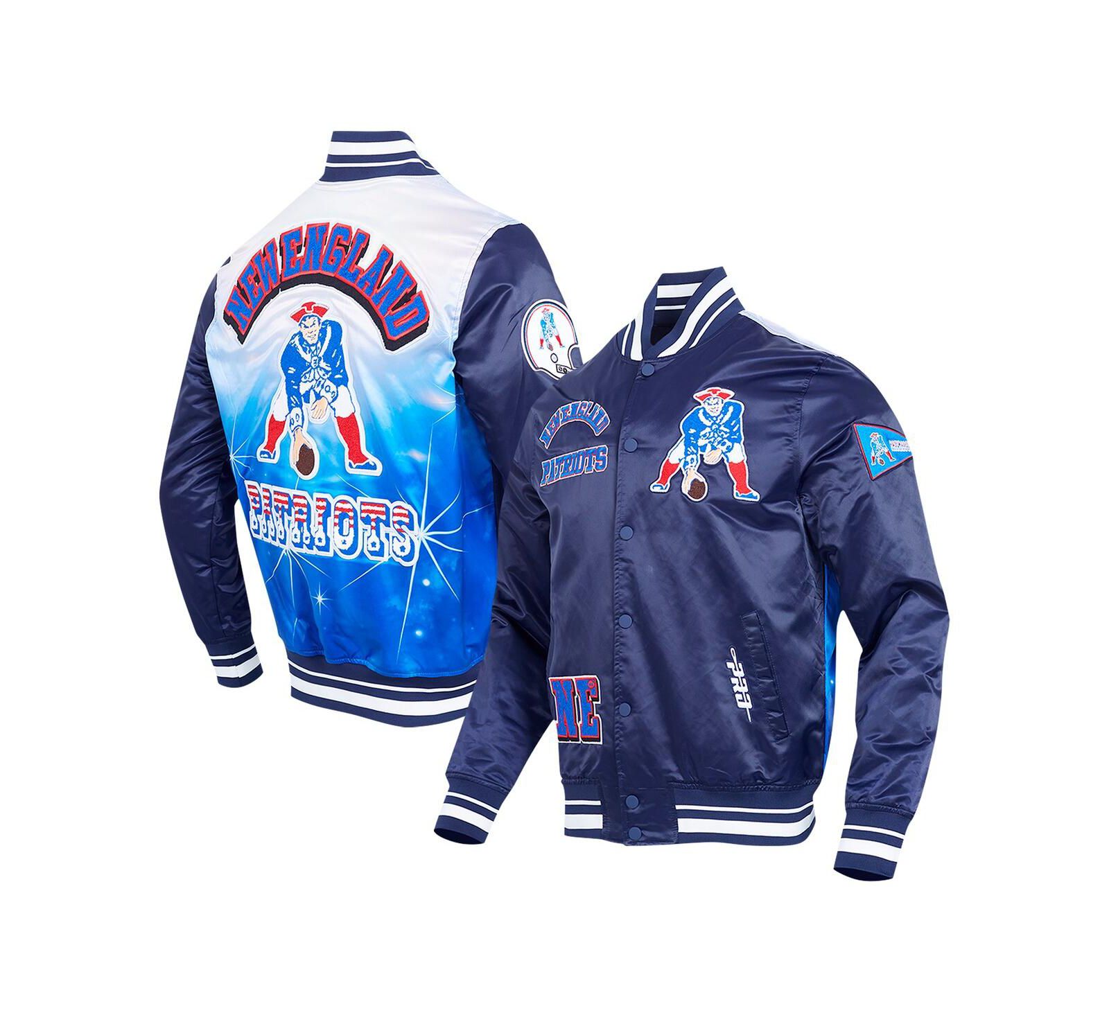 Pro Standard Men's Navy New England Patriots Sublimated Satin Full-Snap Jacket