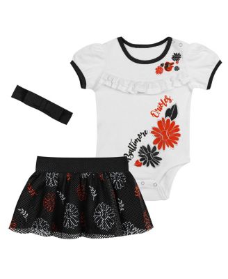 Детский набор Outerstuff Baltimore Orioles: боди, повязка на голову и юбка, 3-Piece