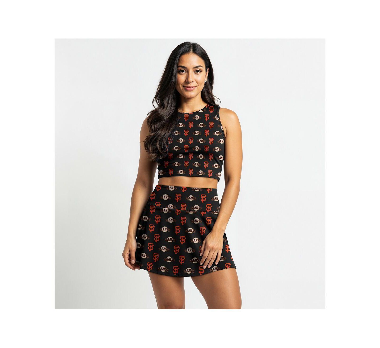Женский комплект Concepts Sport Black San Francisco Giants Knit Tank Top & Skort