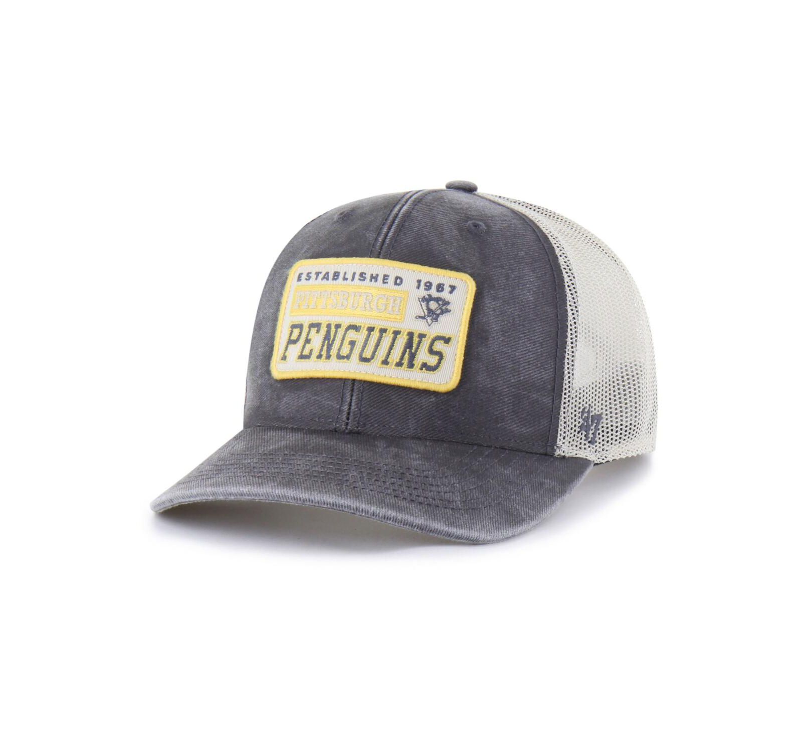 '47 Brand Мужская кепка Trucker с нашивкой Pittsburgh Penguins, угольный цвет