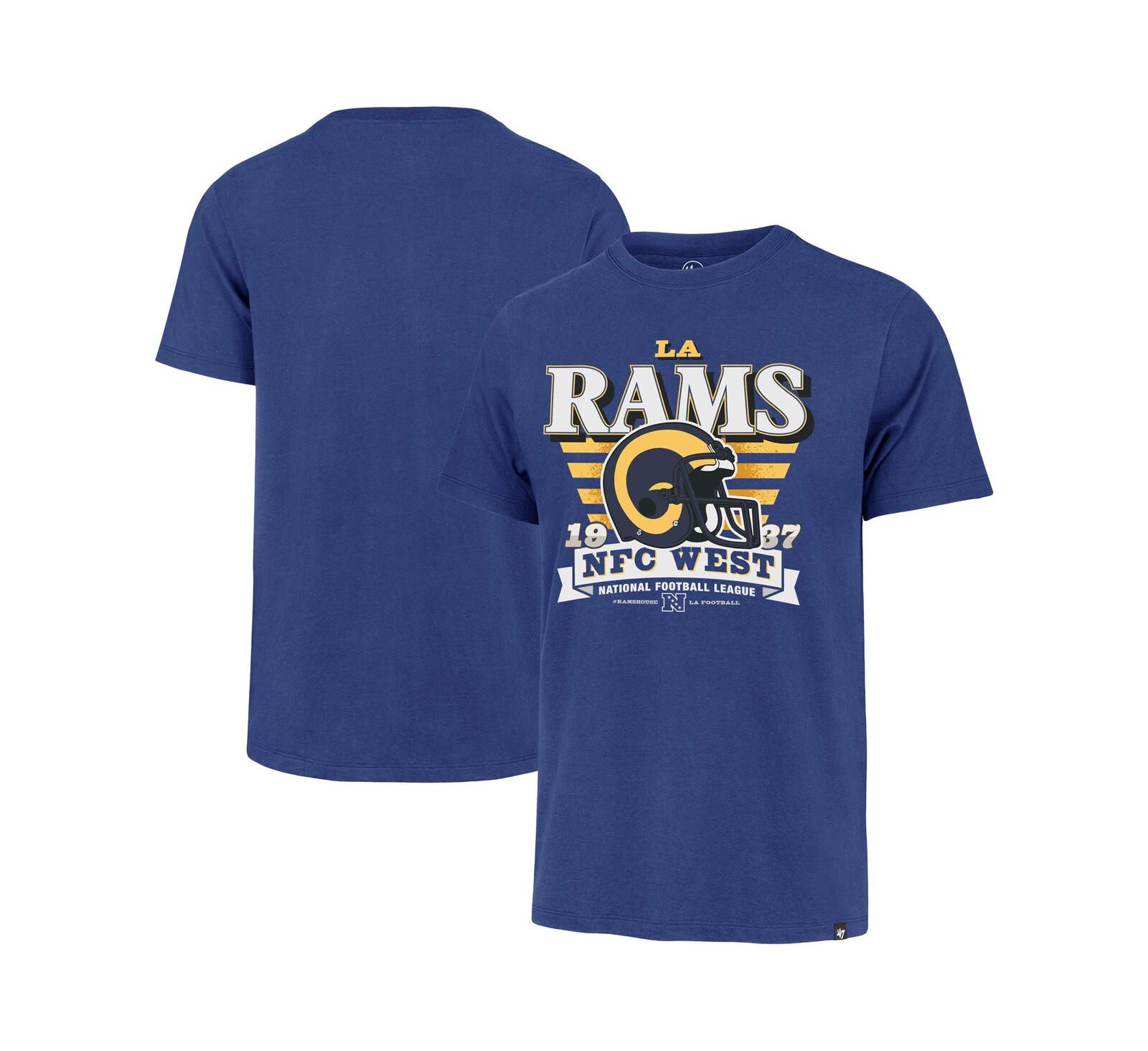 Мужская футболка '47 Brand Royal Los Angeles Rams Stripe Splash Franklin Throwback