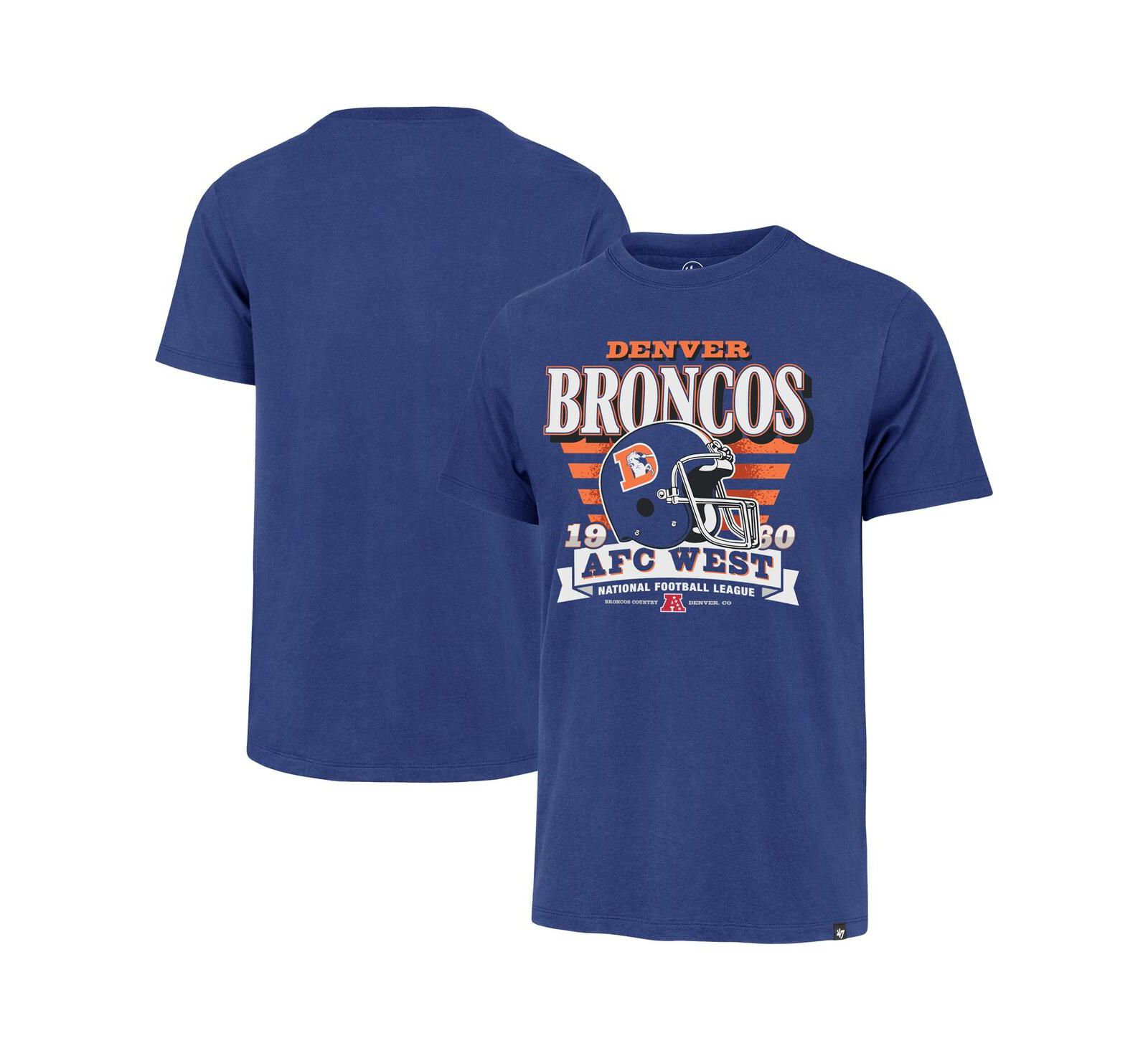 Мужская футболка '47 Brand Royal Denver Broncos Stripe Splash Franklin Throwback