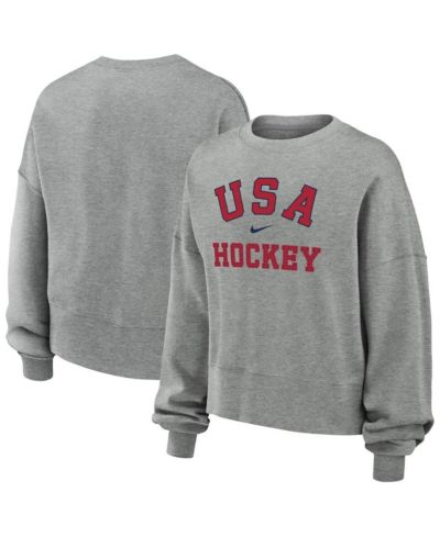 Nike Women's Gray USA Hockey Oversized Phoenix Fleece Sweatshirt