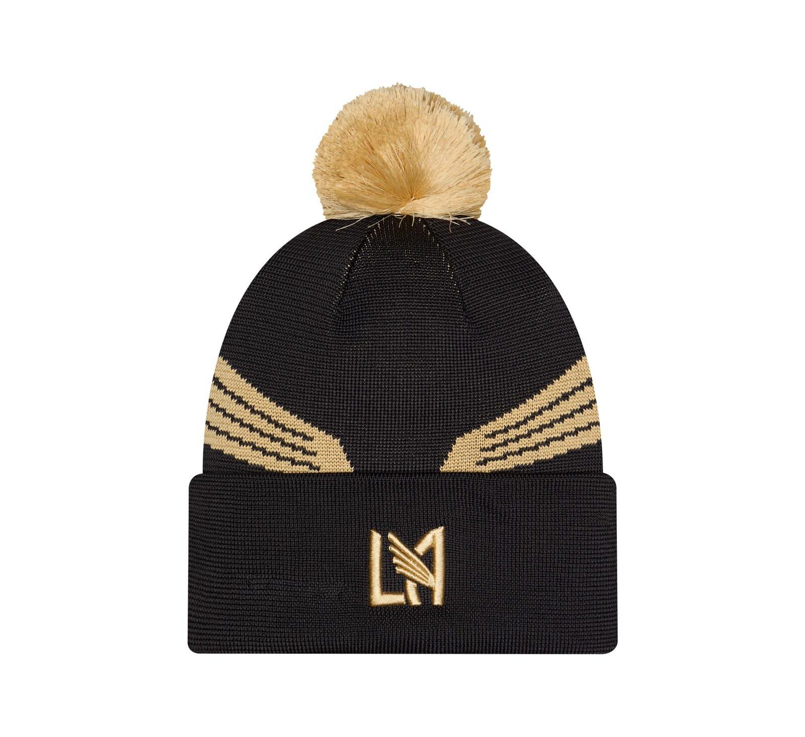 New Era Men's Black LAFC 2026 Jersey Hook Cuffed Knit Hat with Pom