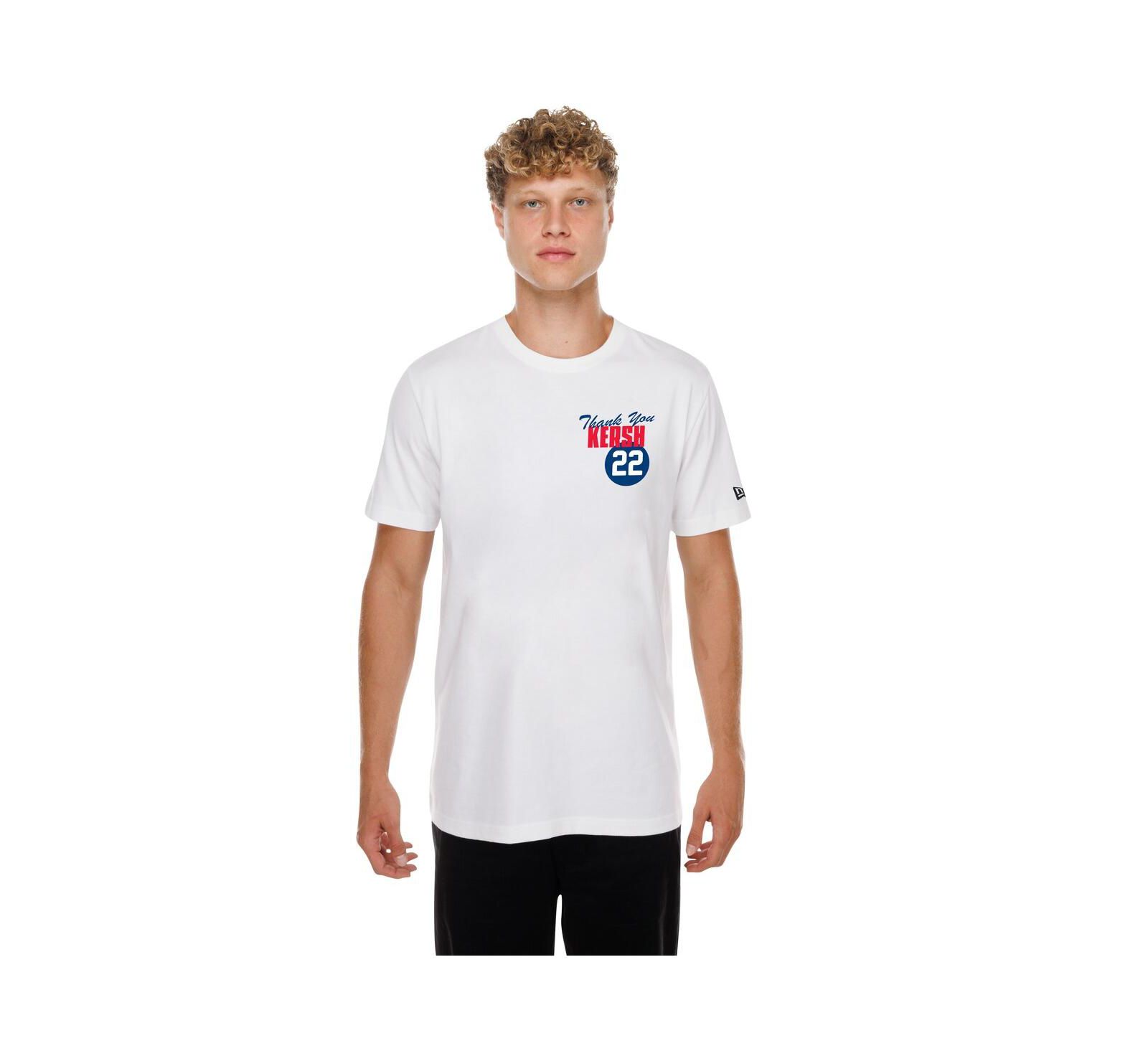 Мужская футболка New Era Clayton Kershaw White Los Angeles Dodgers Thank You Kersh