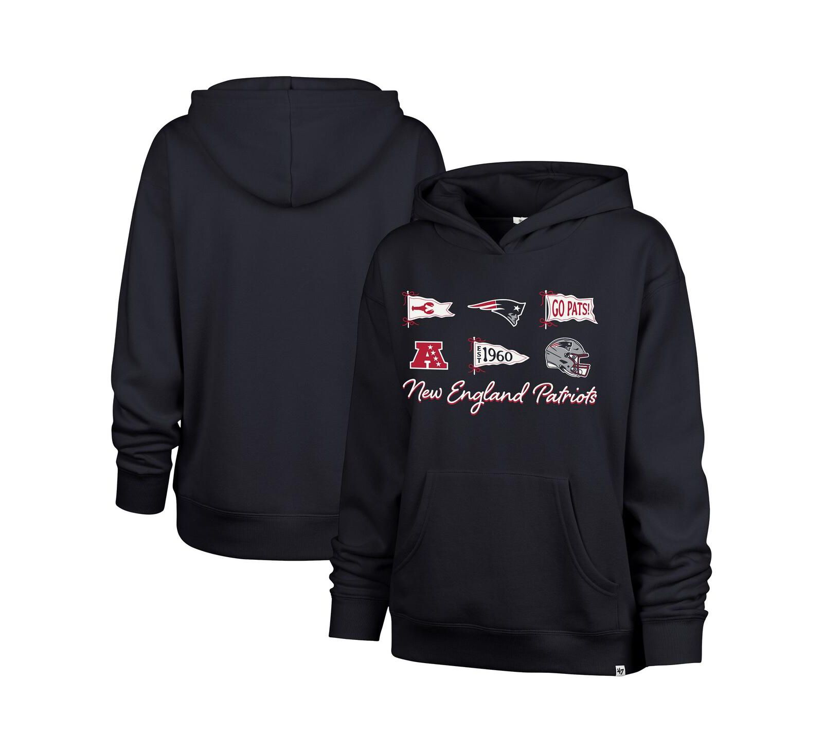 Женское худи '47 Brand Navy New England Patriots Bow Banners Naomi