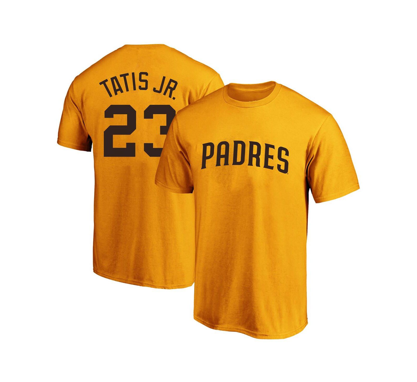 Мужская футболка Fanatics Men's Fernando Tatis Jr. Gold San Diego Padres Big & Tall Name & Number