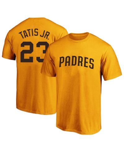 Fanatics Men's Fernando Tatis Jr. Gold San Diego Padres Big & Tall Name & Number T-Shirt