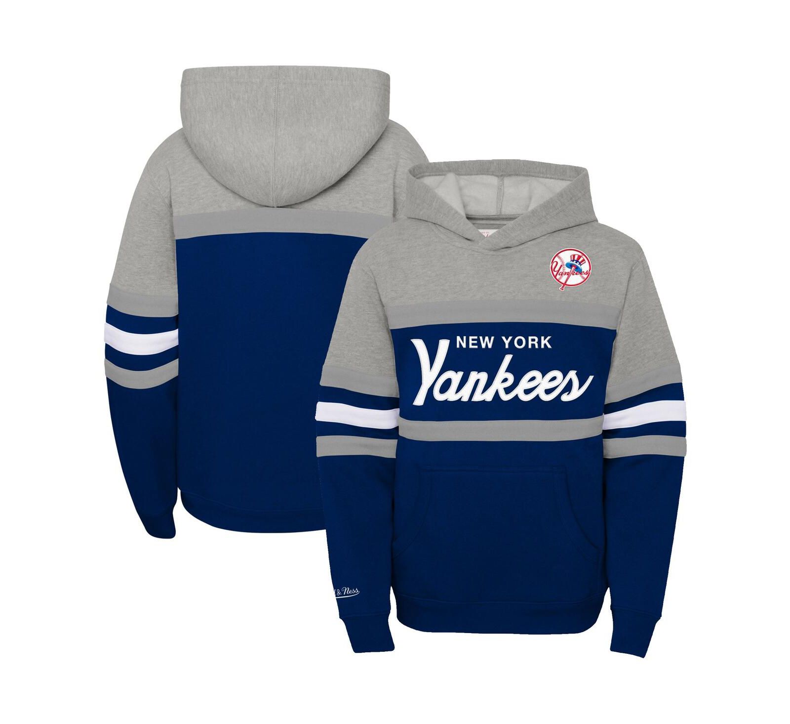 Mitchell & Ness худи-пуловер Cooperstown Collection для мальчиков и девочек, серо-синий цвет