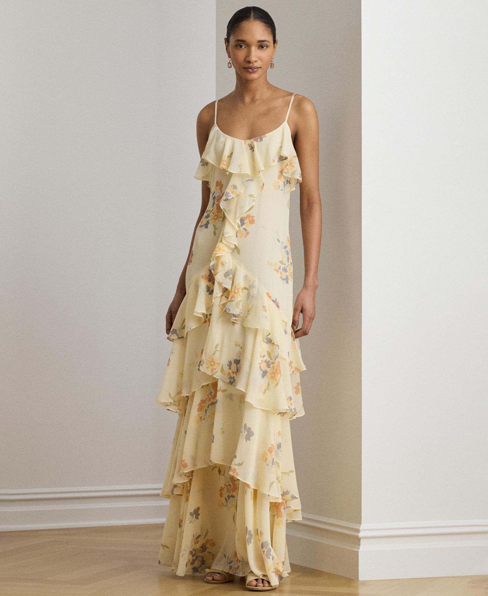 Вечернее платье Lauren Ralph Lauren Floral Ruffle-Trim