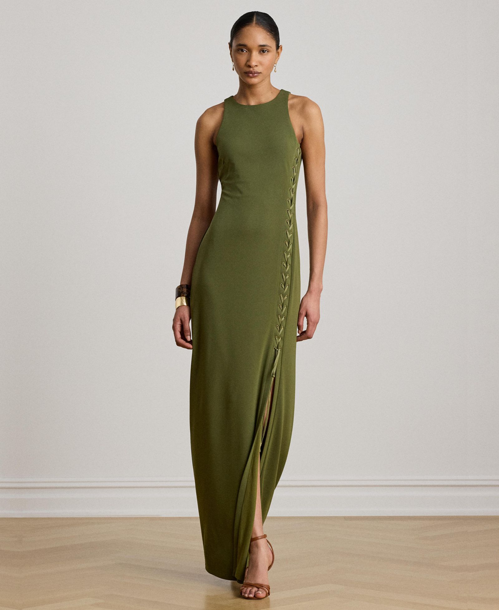 Вечернее платье из джерси с завязками от Lauren Ralph Lauren