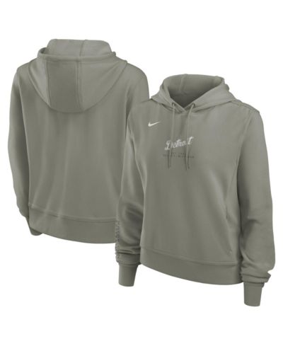 Женское худи Nike Detroit Tigers One Tri-Blend Dri-FIT оливкового цвета