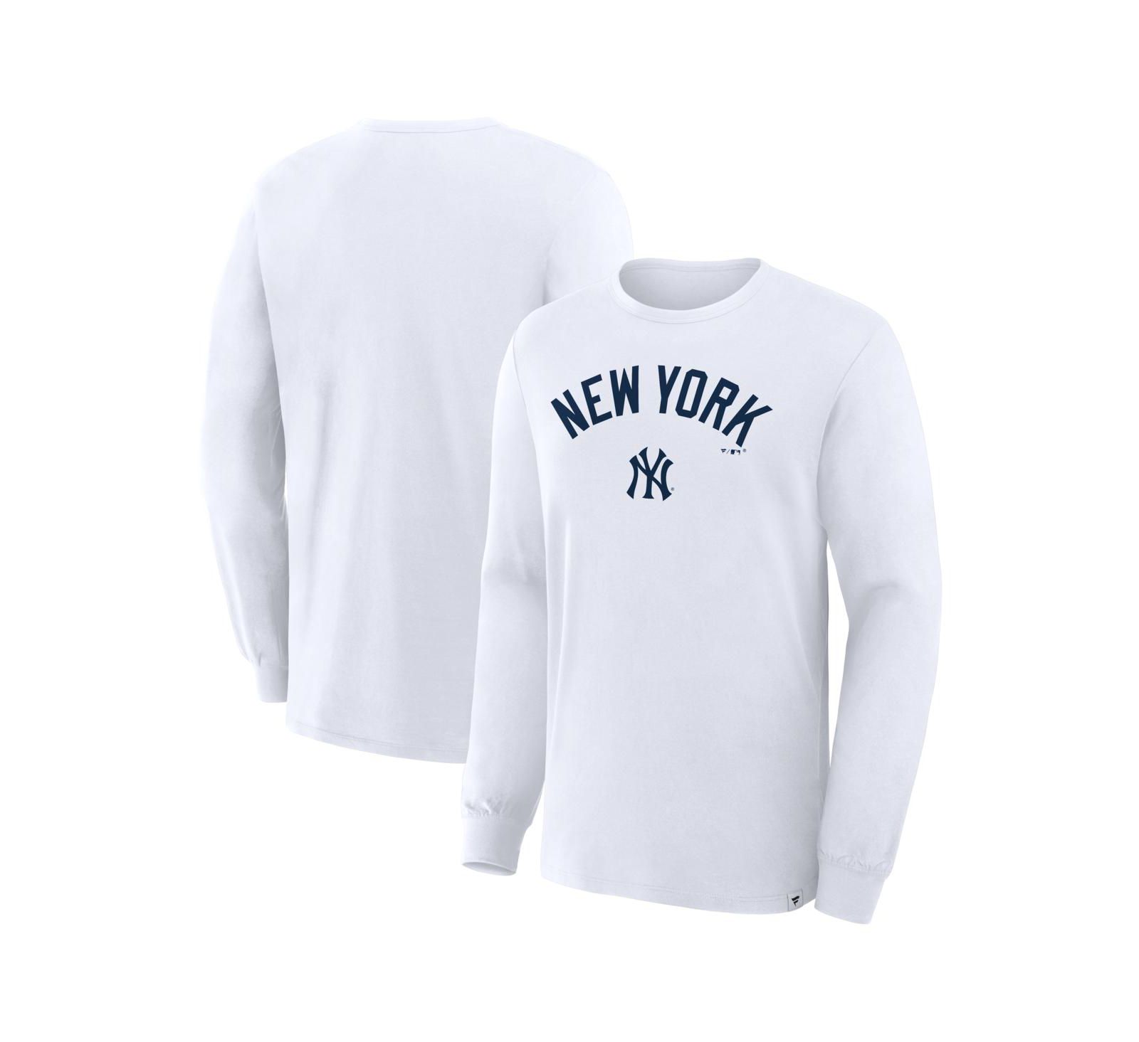 Мужская футболка Fanatics New York Yankees Lock-Up Legacy, белая, с длинным рукавом