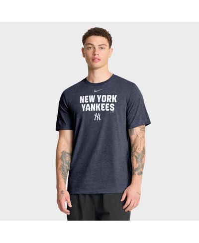 Мужская футболка Nike Heather Navy New York Yankees Stacked Tri-Blend