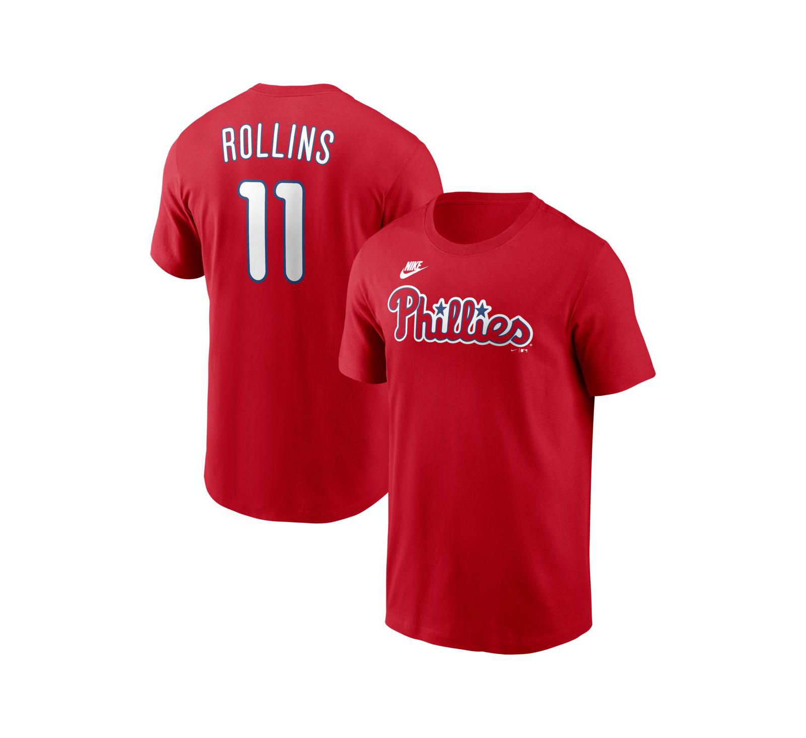 Nike Men's Jimmy Rollins Red Philadelphia Phillies Cooperstown Collection Name & Number T-Shirt