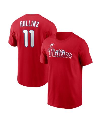 Nike Men's Jimmy Rollins Red Philadelphia Phillies Cooperstown Collection Name & Number T-Shirt