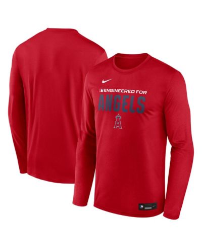 Мужская футболка Nike Red Los Angeles Angels Authentic Collection Legend Dri-FIT с длинным рукавом