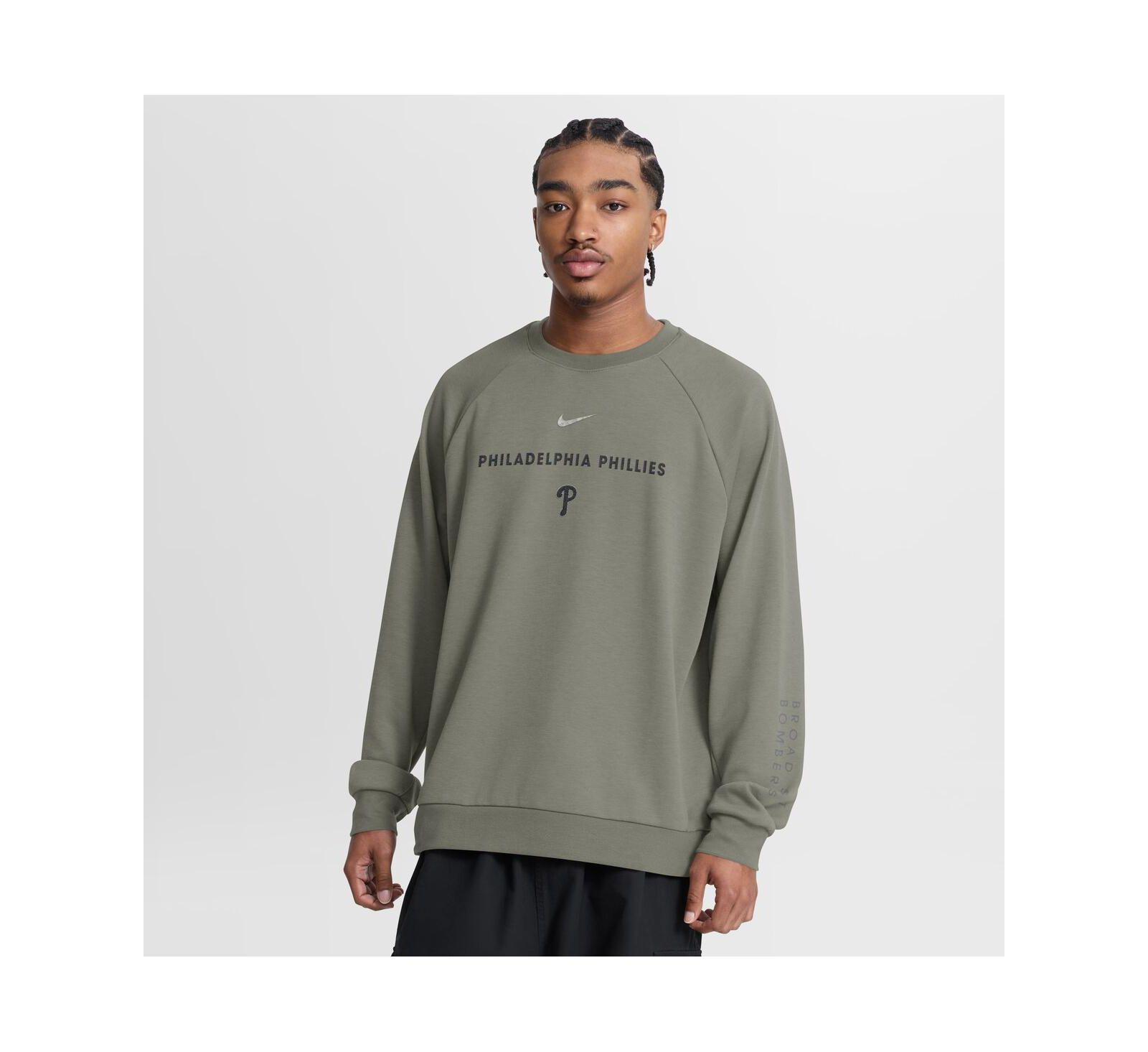 Мужская толстовка Nike Philadelphia Phillies Statement Primary Raglan Dri-FIT, цвет Olive