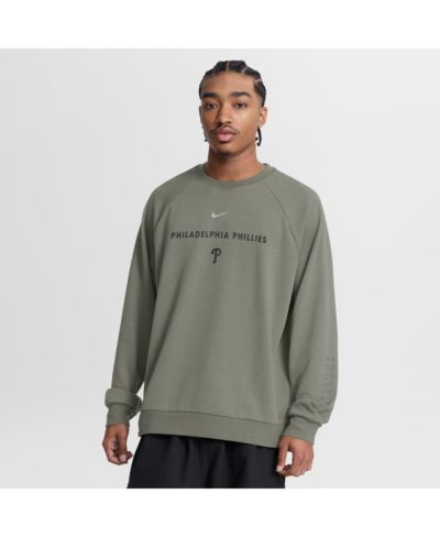 Nike Men's Olive Philadelphia Phillies Statement Primary Raglan Dri-FIT Sweatshirt