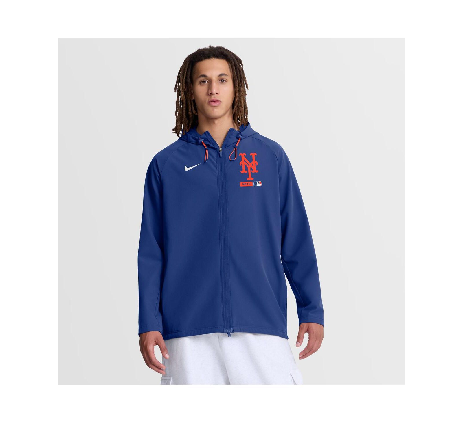 Nike Men's Royal New York Mets Authentic Collection Raglan Therma-FIT Full-Zip Hooded Jacket