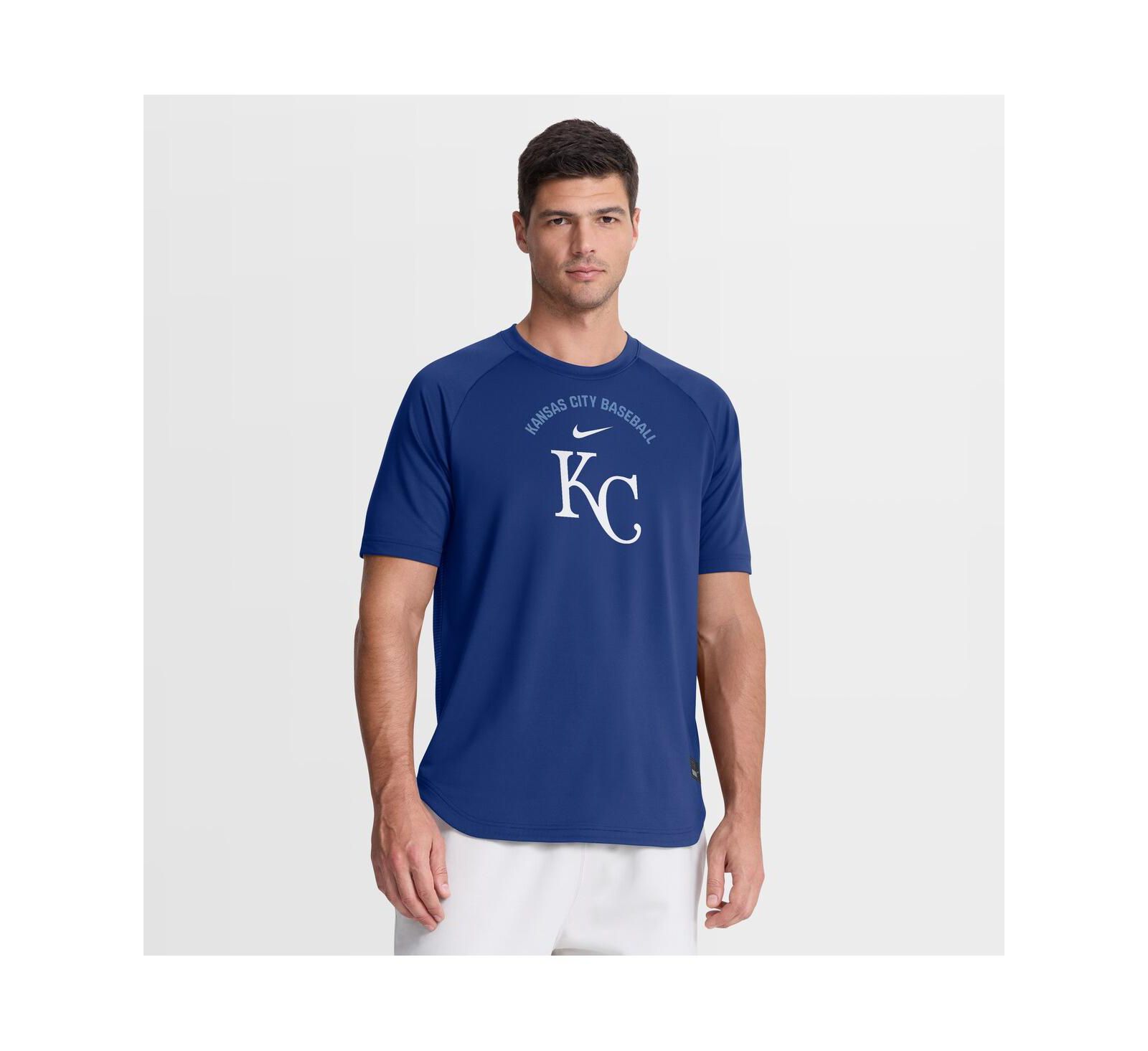 Nike Men's Royal Kansas City Royals Authentic Collection Batting Practice Pre-Game Raglan Dri-FIT T-Shirt