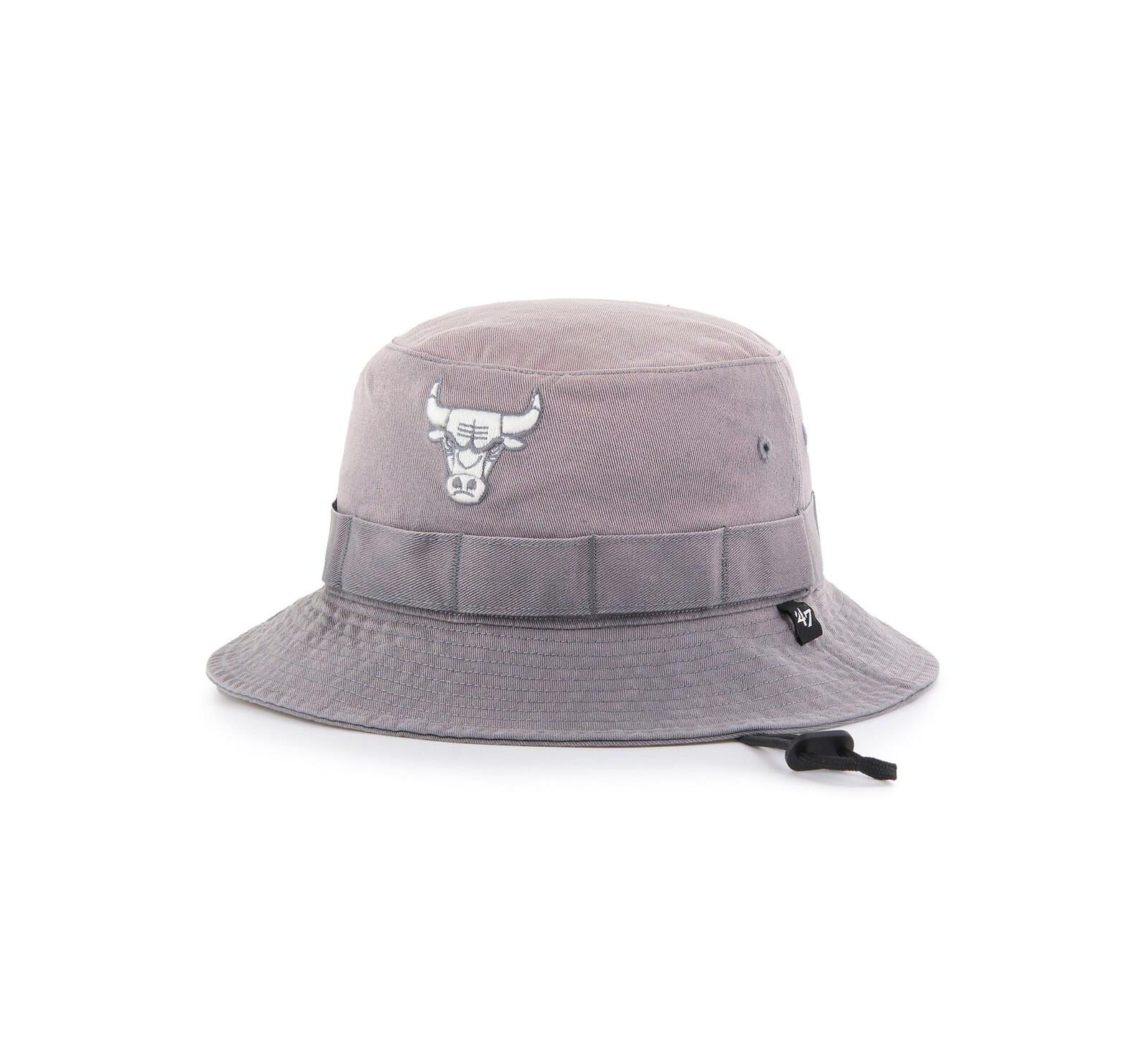 '47 Brand Men's Charcoal Chicago Bulls Buxton Garment Washed Bucket Hat