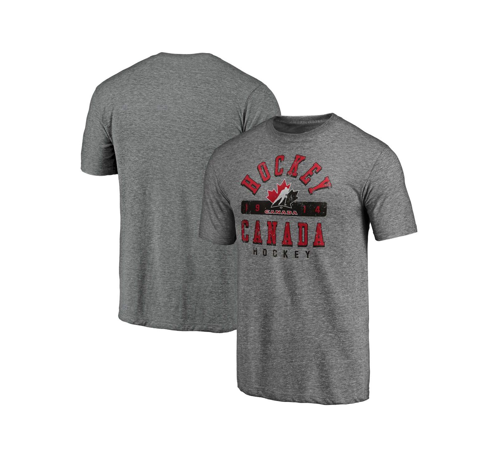 Fanatics Men's Heather Gray Hockey Canada Drop the Gloves Tri-Blend T-Shirt