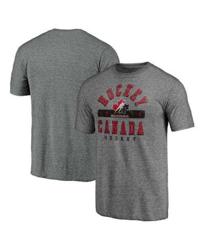 Мужская футболка Fanatics Heather Gray Hockey Canada Drop the Gloves Tri-Blend