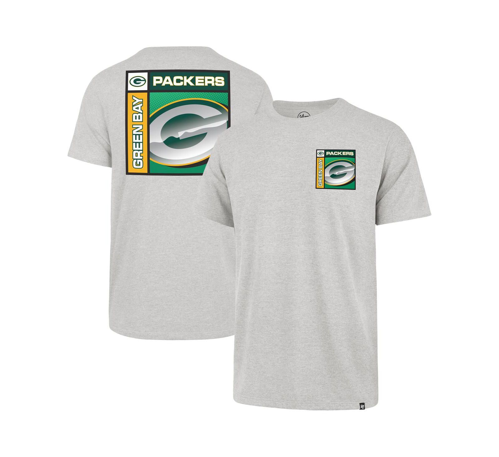 '47 Brand Men's Gray Green Bay Packers Chrome Plate Franklin T-Shirt