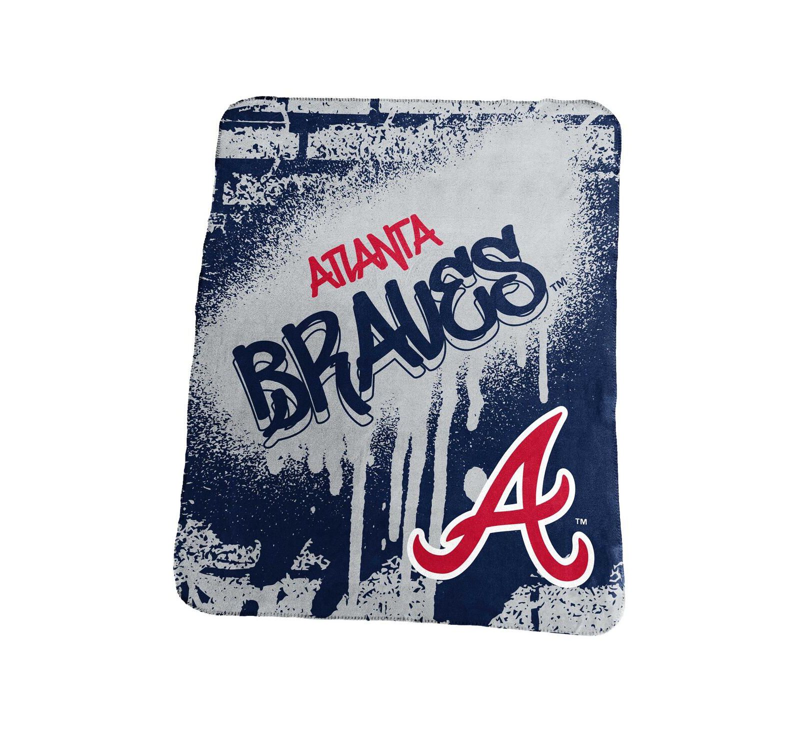Logo Brands Atlanta Braves классический флисовый плед с граффити 50" x 60"