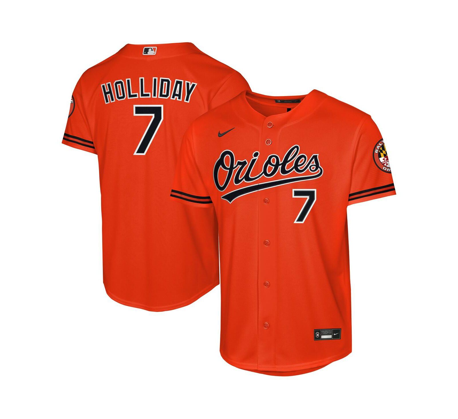 Nike детская спортивная джерси Jackson Holliday Baltimore Orioles, оранжевая
